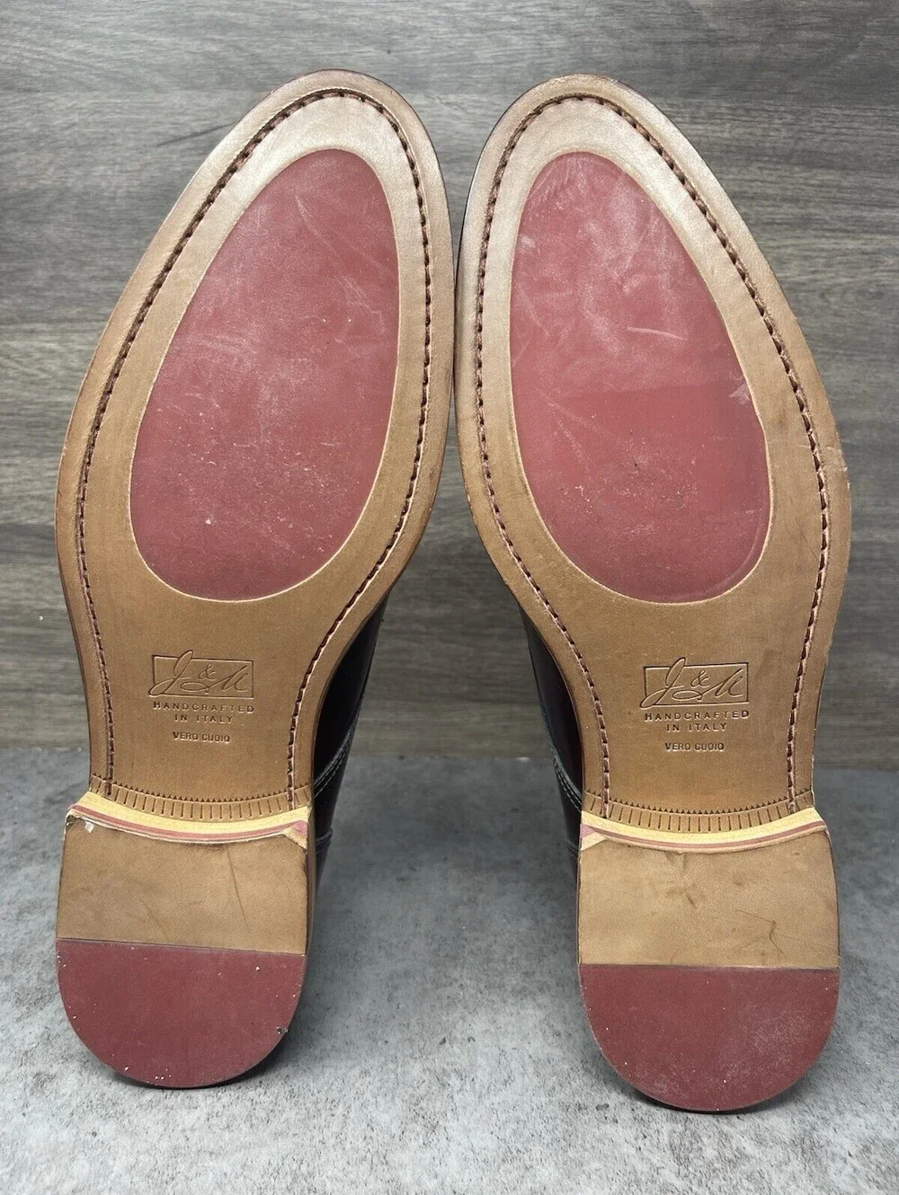 Johnston & Murphy Hannigan Cap Toe Bordeaux Size 10 Mens Italian Dress Shoes